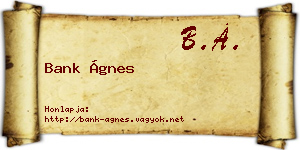 Bank Ágnes névjegykártya